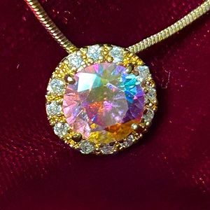 Kirks Folly Pink Crystal Necklace in Goldtone